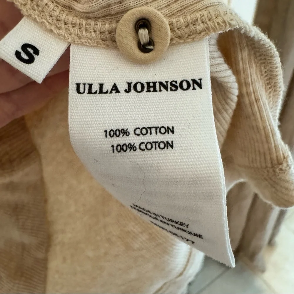 Ulla Johnson Joanne Oatmeal Long Puff Sleeve Pullover Top | S